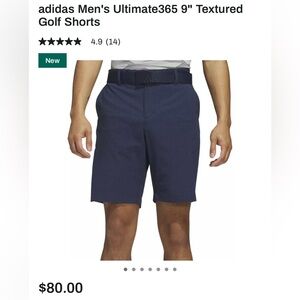 Adidas Dark Blue Textured Golf Shorts